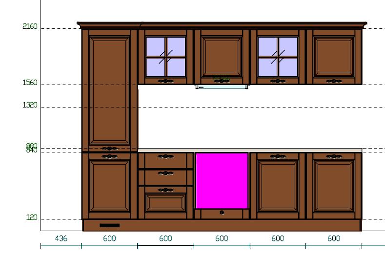 Фронтальный вид кухни Stosa Cucine Saturnia